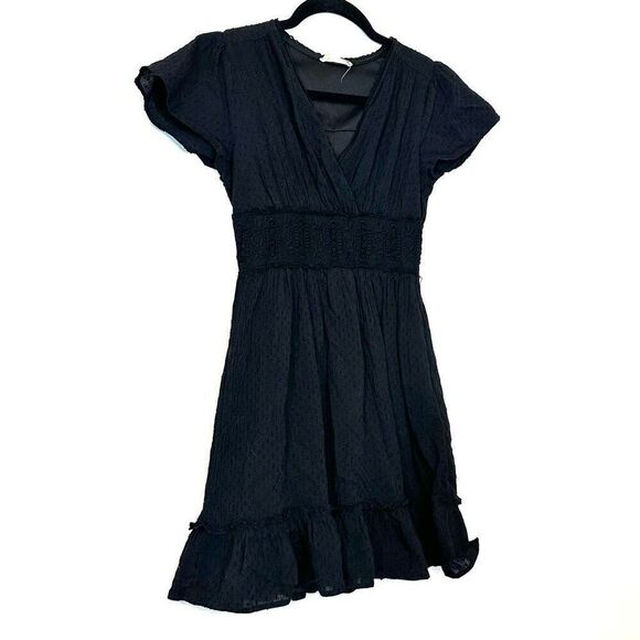 Altar'd State Black Embroidered Quinnie Mini Dress Size XS - Picture 2 of 7